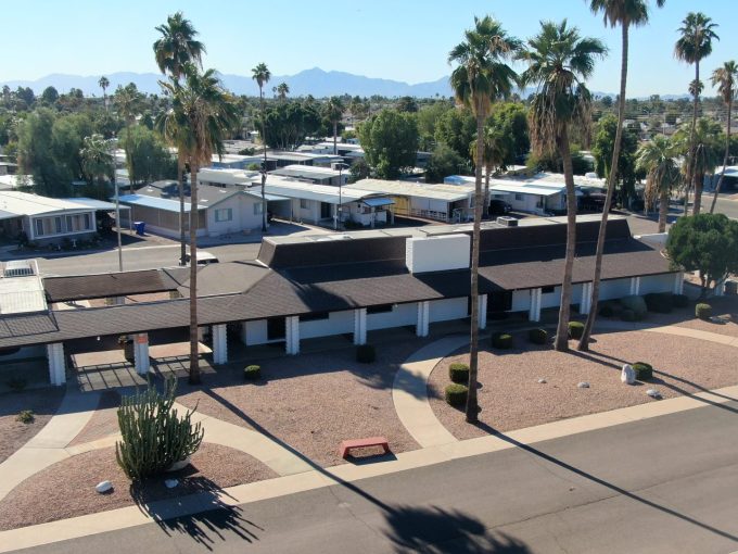 Aerial view of Clubhouse in Longhaven Estates